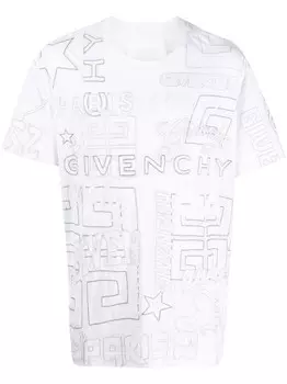 Givenchy футболка с вышивкой, белый
