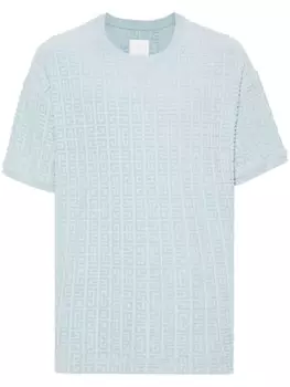 Givenchy футболка с жаккардовым узором и махровой отделкой, синий