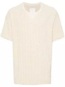 Givenchy футболка с жаккардовым узором и махровой отделкой, нейтральный цвет