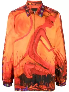 Givenchy graphic-print button-up shirt, красный