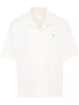 Givenchy хлопковая рубашка с вышитым логотипом, нейтральный цвет