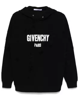 Givenchy худи с эффектом потертости и логотипом, черный