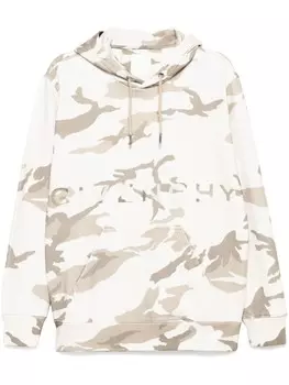 Givenchy худи с камуфляжным узором и логотипом, нейтральный цвет