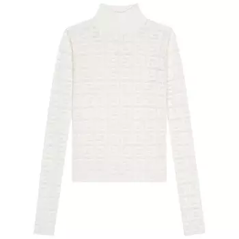 Givenchy Эластичный свитер с кружевной монограммой «Ярко-розовый»