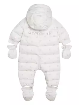 Givenchy Kids дутый комбинезон с логотипом, белый