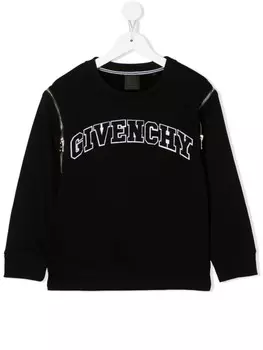 Givenchy Kids джемпер с круглым вырезом и вышивкой, черный