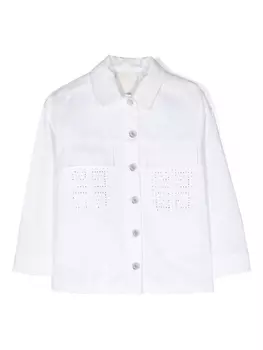Givenchy Kids джинсовая куртка с кристаллами, белый