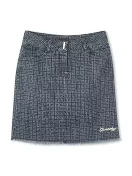 Givenchy Kids джинсовая юбка с логотипом 4G, синий