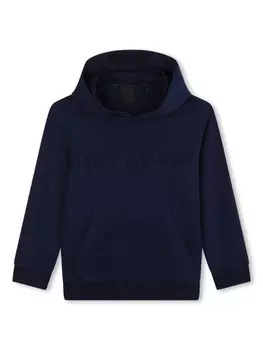 Givenchy Kids фактурное худи с вышитым логотипом, синий