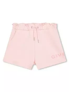 Givenchy Kids фактурные шорты с логотипом, розовый