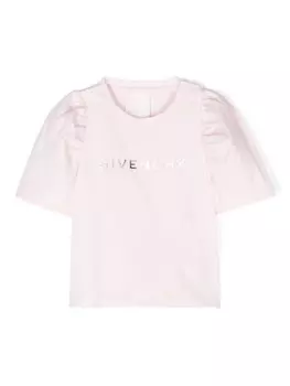 Givenchy Kids футболка из хлопка с логотипом, розовый