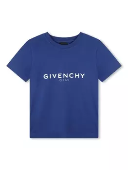 Givenchy Kids футболка из органического хлопка с логотипом, синий