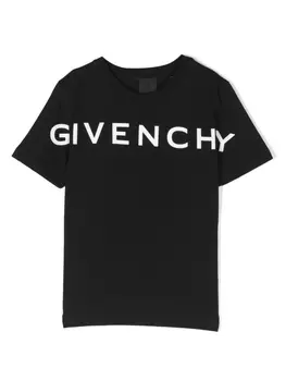 Givenchy Kids футболка из органического хлопка с логотипом 4G, черный