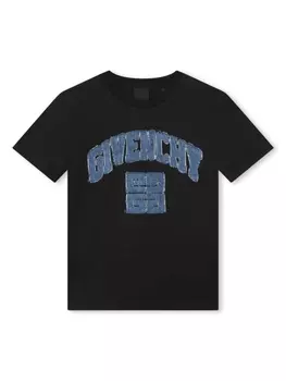 Givenchy Kids футболка из органического хлопка с логотипом, черный