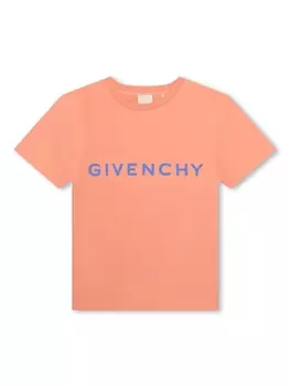 Givenchy Kids футболка из органического хлопка с логотипом, оранжевый