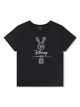 Givenchy Kids футболка из органического хлопка с вышитым логотипом, черный