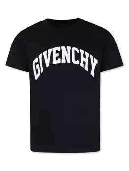 Givenchy Kids футболка из органического хлопка с логотипом, черный