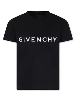 Givenchy Kids футболка из органического хлопка с логотипом, черный