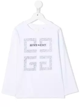 Givenchy Kids футболка оверсайз с логотипом, белый