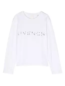 Givenchy Kids футболка с декорированным логотипом, белый