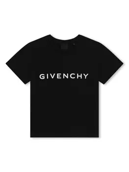 Givenchy Kids футболка с логотипом 4G, черный