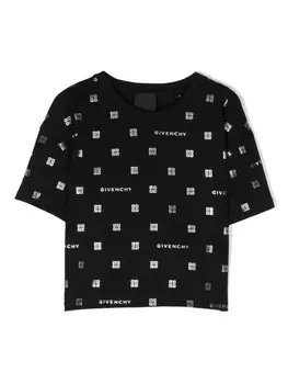 Givenchy Kids футболка с логотипом 4G, черный