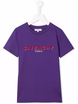 Givenchy Kids футболка с логотипом, фиолетовый