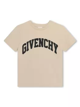 Givenchy Kids футболка с логотипом, нейтральный цвет