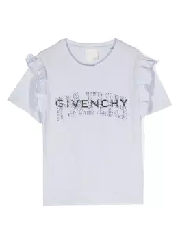 Givenchy Kids футболка с логотипом, синий