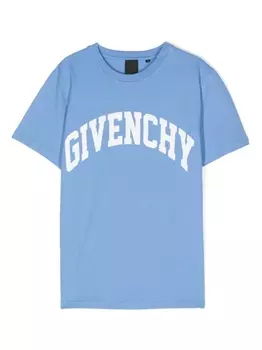 Givenchy Kids футболка с логотипом, синий