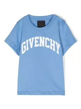 Givenchy Kids футболка с логотипом, синий