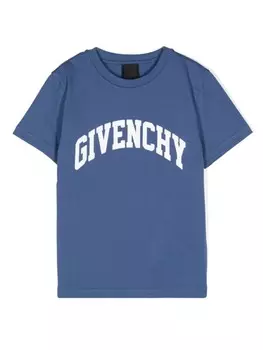 Givenchy Kids футболка с логотипом, синий