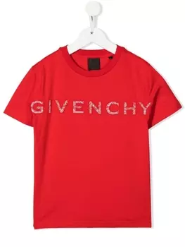 Givenchy Kids футболка с нашивкой-логотипом 4G, красный