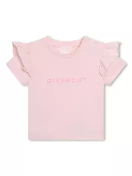 Givenchy Kids футболка с оборками, розовый