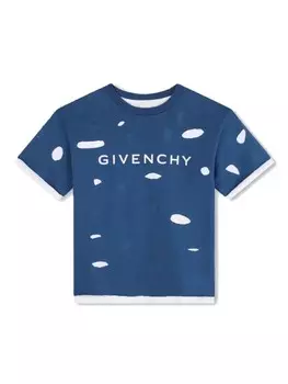 Givenchy Kids футболка с вырезами, синий