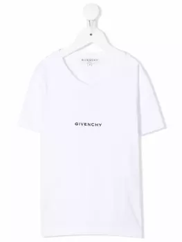 Givenchy Kids футболка с вышитым логотипом, белый