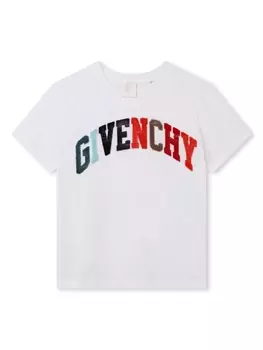 Givenchy Kids футболка с вышитым логотипом, белый