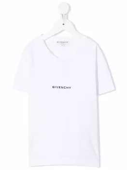 Givenchy Kids футболка с вышитым логотипом, белый
