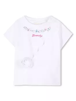 Givenchy Kids футболка с вышитым логотипом, белый