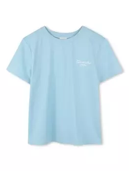 Givenchy Kids футболка с вышитым логотипом, синий