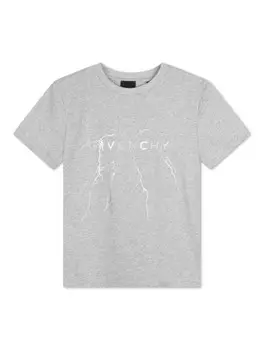 Givenchy Kids футболка со светоотражающим логотипом, серый