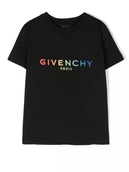 Givenchy Kids gradient logo-print T-shirt, черный