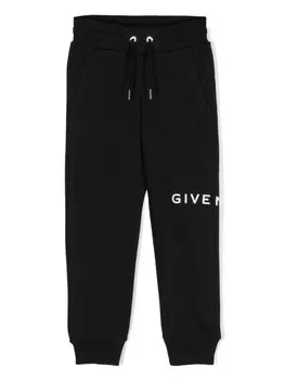 Givenchy Kids хлопковые спортивные брюки с логотипом, черный