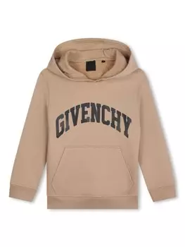 Givenchy Kids худи из джерси с логотипом, нейтральный цвет