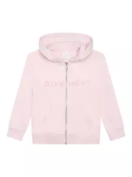 Givenchy Kids худи на молнии с логотипом, розовый