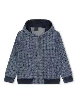 Givenchy Kids худи на молнии с логотипом 4G, синий