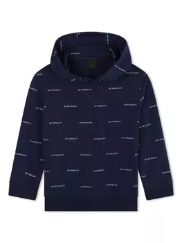Givenchy Kids худи с кулиской и принтом 4G, синий