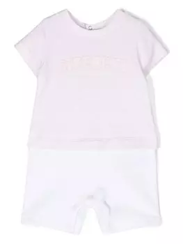 Givenchy Kids комбинезон с аппликацией логотипа, розовый