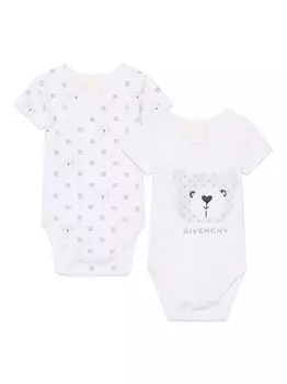 Givenchy Kids комплект из двух боди с логотипом, белый