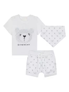 Givenchy Kids комплект из трех предеметов с логотипом 4G, белый